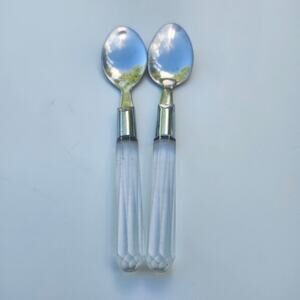 Stanley Roberts City Lights 2 Teaspoons 6.75in Clear Prism Handle Stainless 18/8